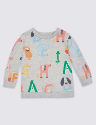 Pure Cotton All Over Print Sweatshirt